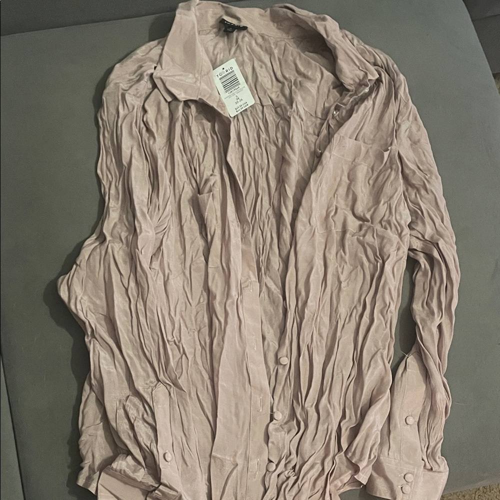 Torrid Soft Pink Crepe Blouse